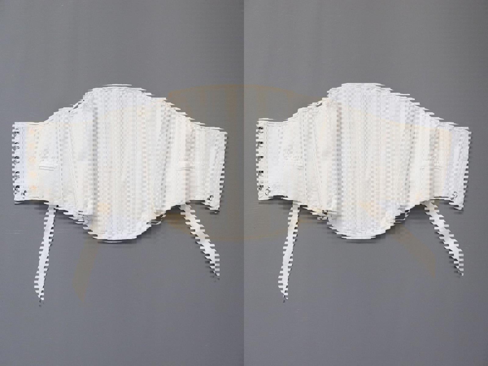 C1990s vintage OTC white fan laced corset, medical corset, - WAIST 28"