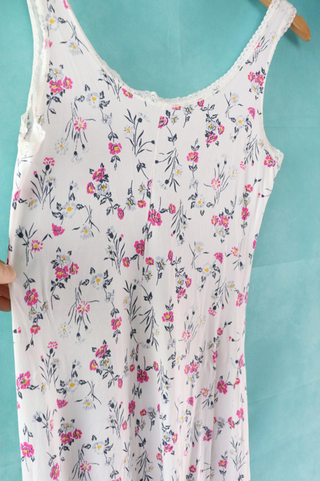 vintage white floral print slip dress -