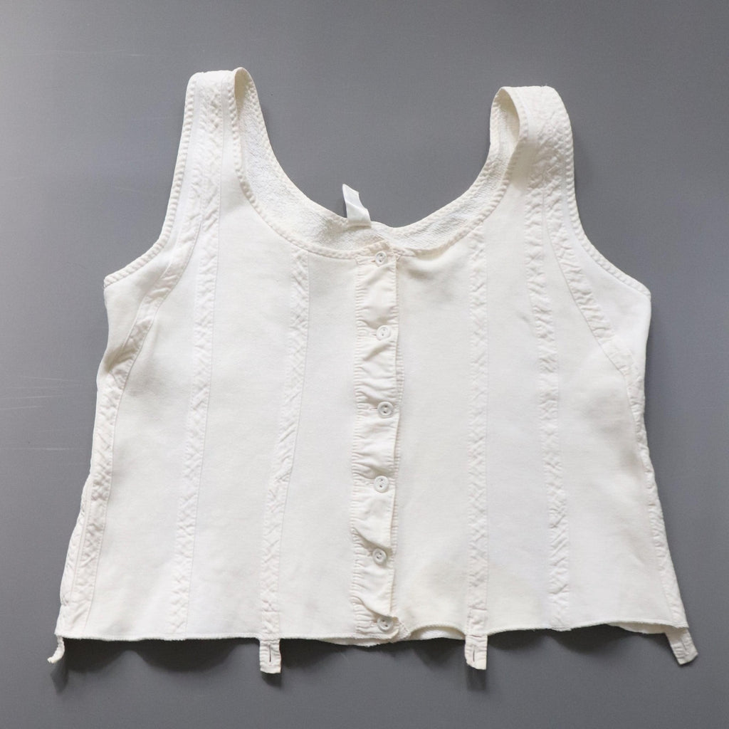 C1960s vintage Liberty bodice,  button front brushed cotton vest- Label chest 40/41