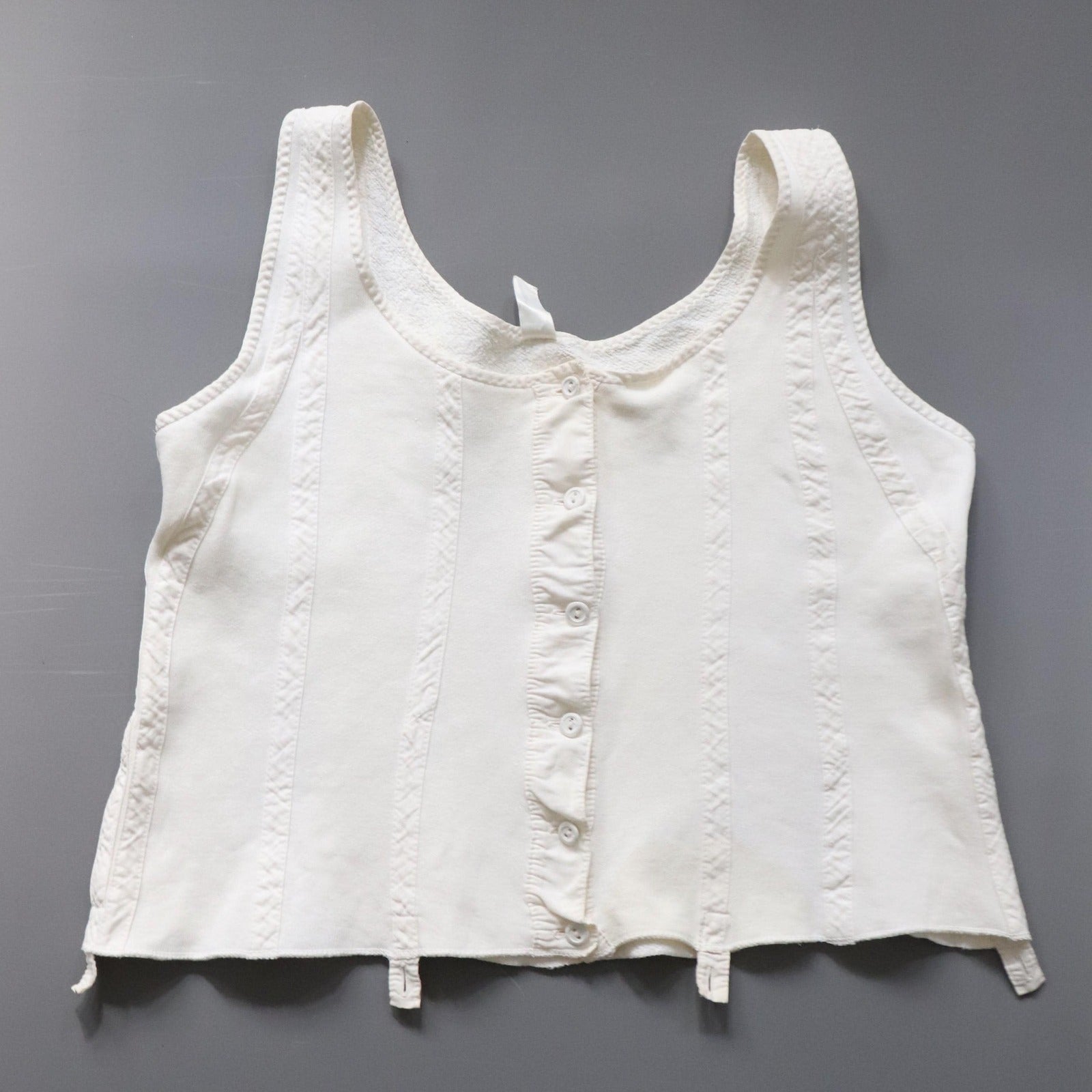 C1960s vintage Liberty bodice,  button front brushed cotton vest- Label chest 40/41
