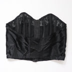 C1950s vintage Twilfit bra, black satin and lace cathedral bra, pinup lingerie -