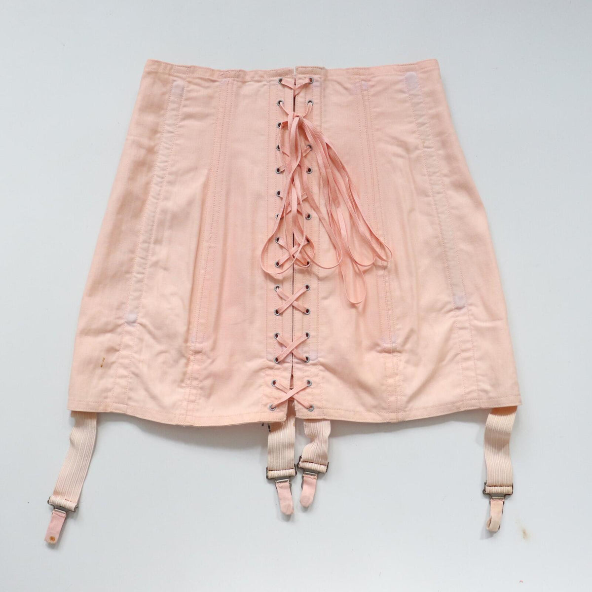 C1940s vintage EXCELSIOR pale pink corset girdle - 26" waist