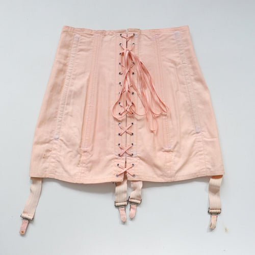 C1940s vintage EXCELSIOR pale pink corset girdle - 26" waist