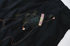 Vintage hand stitched black Japanese Kimono Jacket