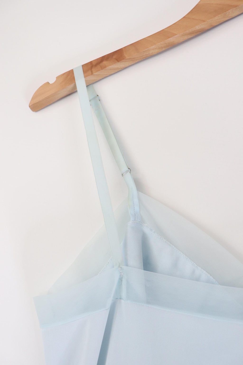 C1960s Vintage KAYSER nylon jersey powder blue slip