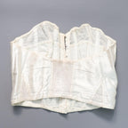 C1950s vintage Twilfit bra, white satin and lace cathedral bra, pinup lingerie -