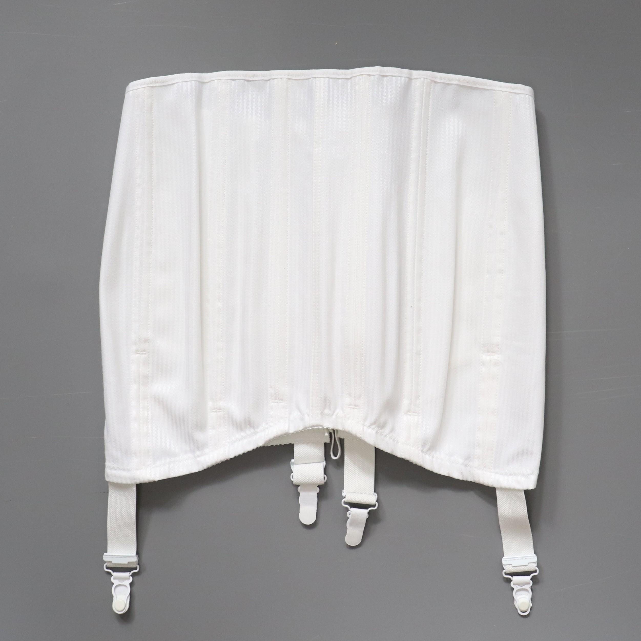 C1950s vintage Spirella corset girdle, white front laced girdle 3 - 30" WAIST