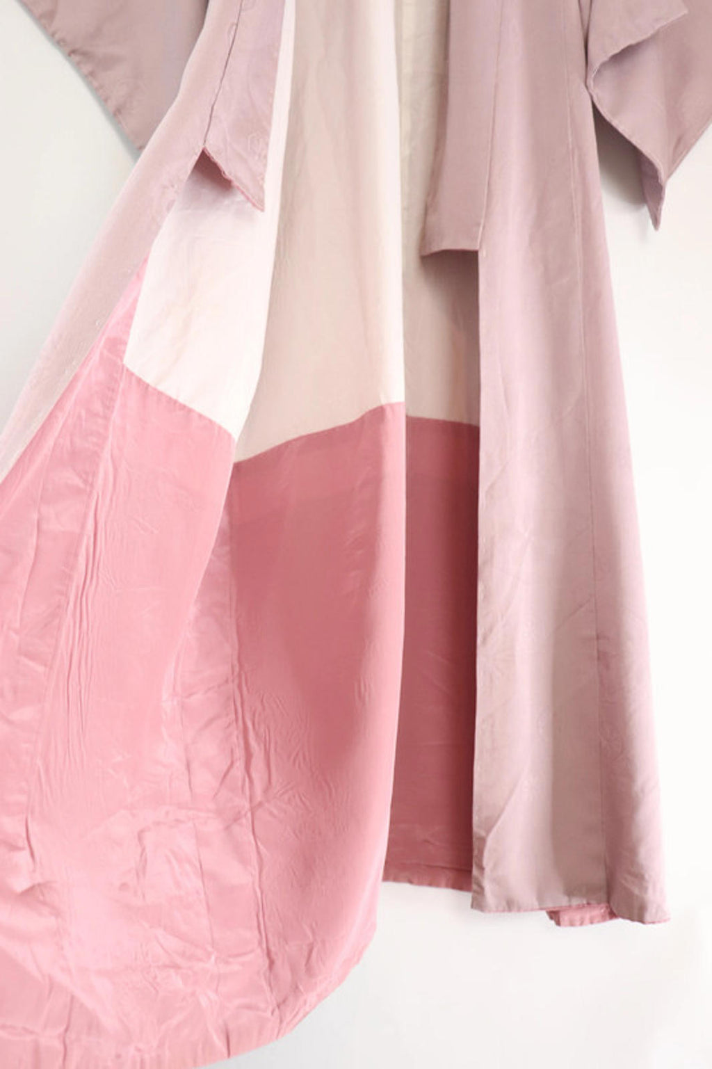 Vintage hand stitched muave/ lavender purple design long Japanese Kimono