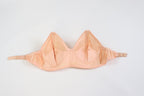 C1950s vintage boned cathedral bra, peach strapless bullet bra