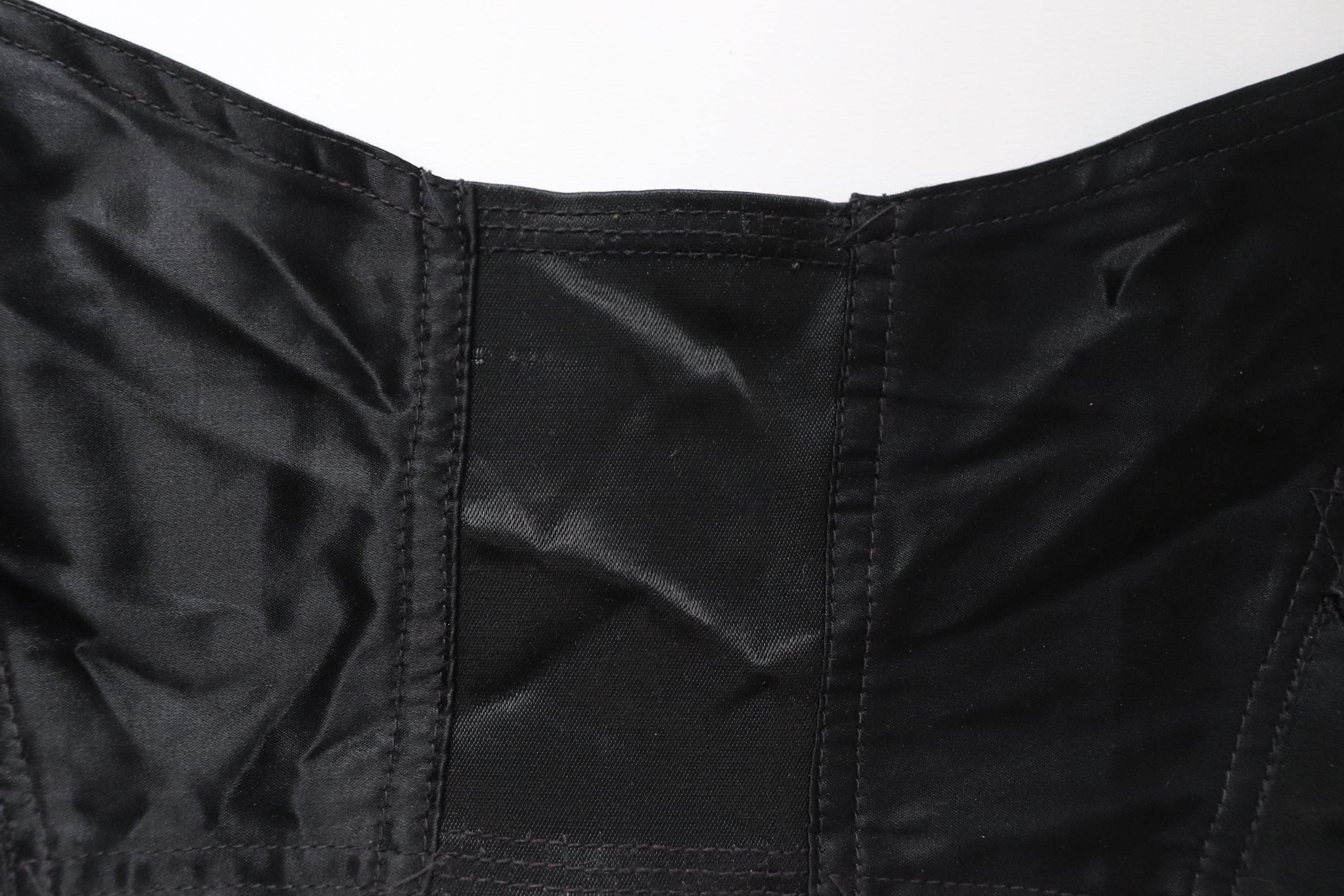 C1950s vintage Twilfit bra, black satin and lace cathedral bra, pinup lingerie -