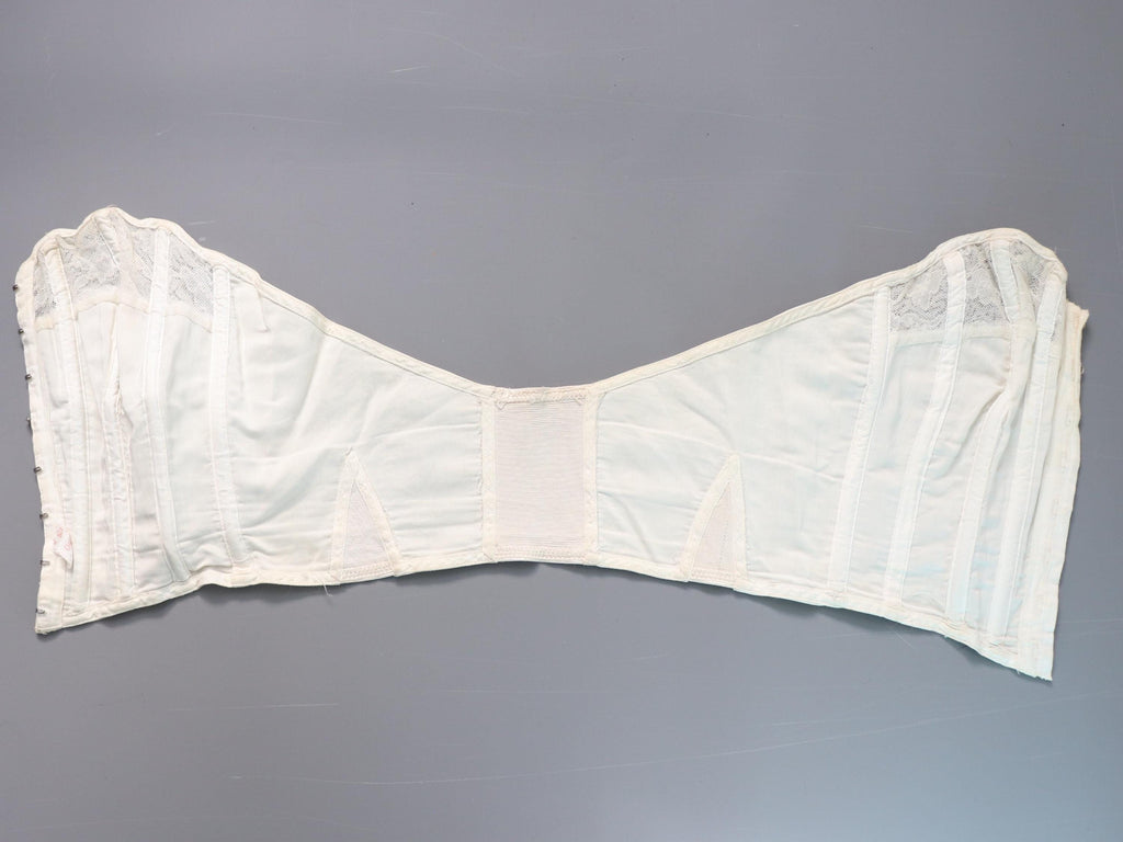 C1950s vintage Twilfit bra, white satin and lace cathedral bra, pinup lingerie -
