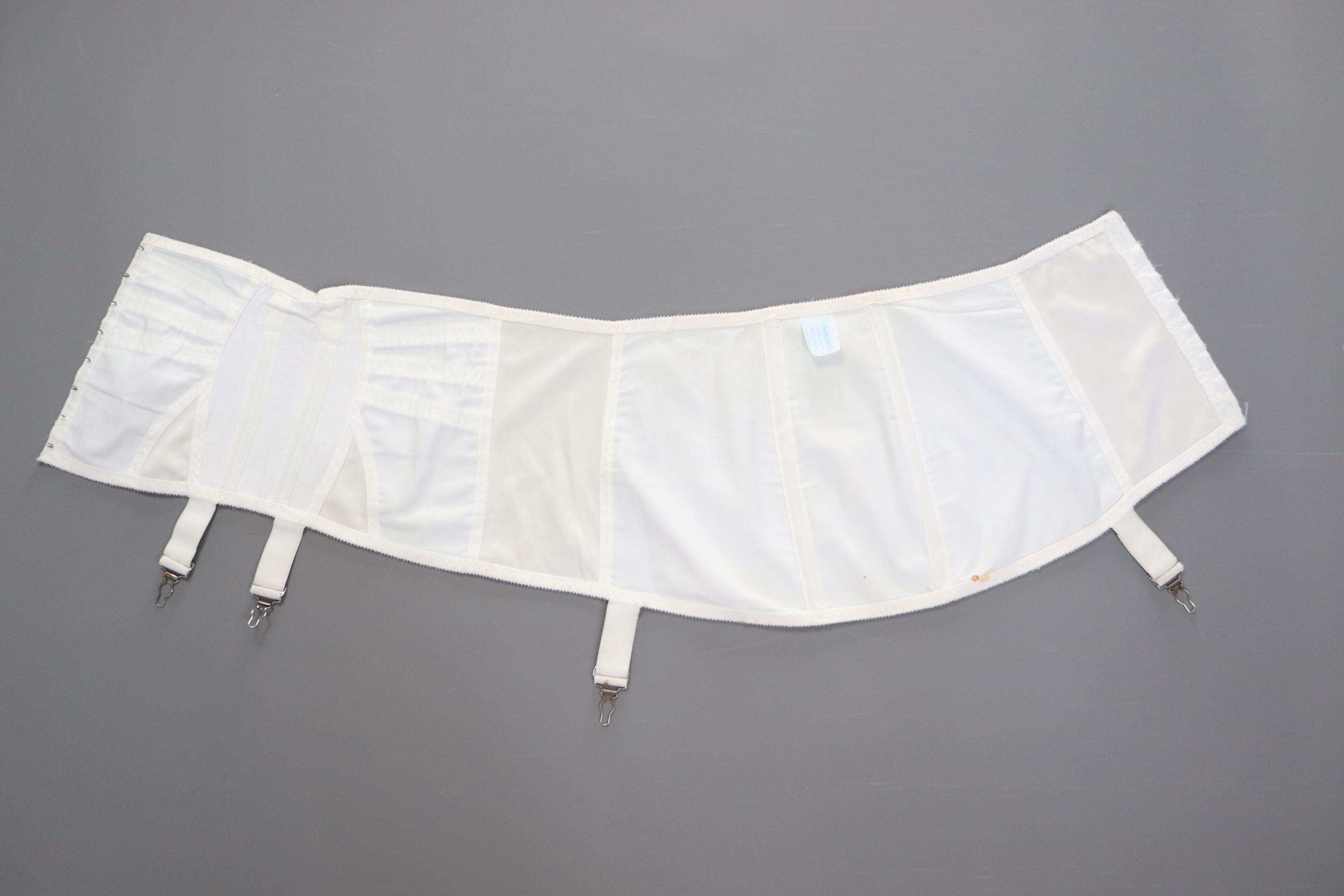 Vintage Twilfit corset girdle, open bottom girdle with side hook and eye fasteing.