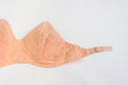 C1950s vintage boned cathedral bra, peach strapless bullet bra