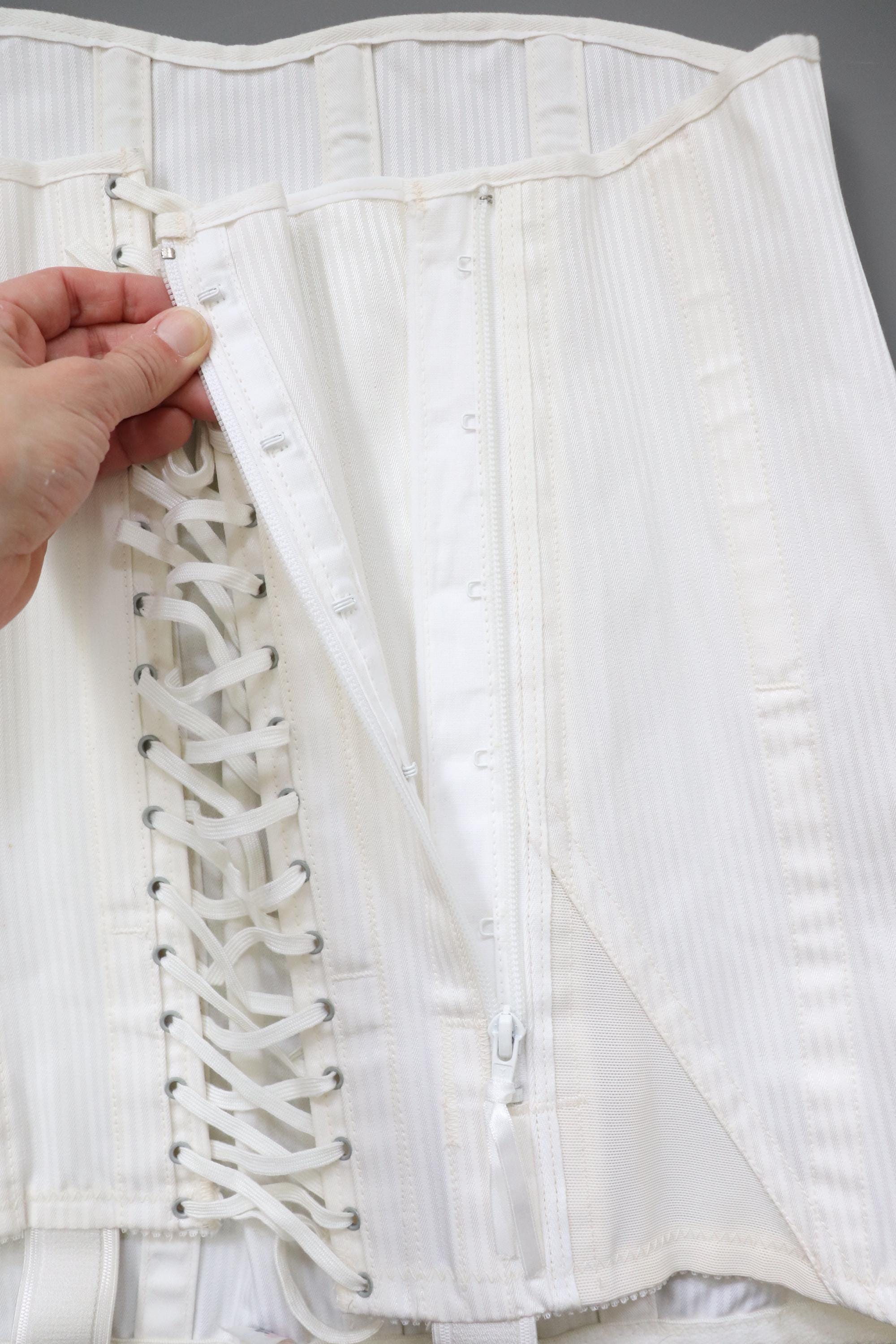 C1990s vintage Spencer corset girdle, front lacing girdle with zip fastening 2