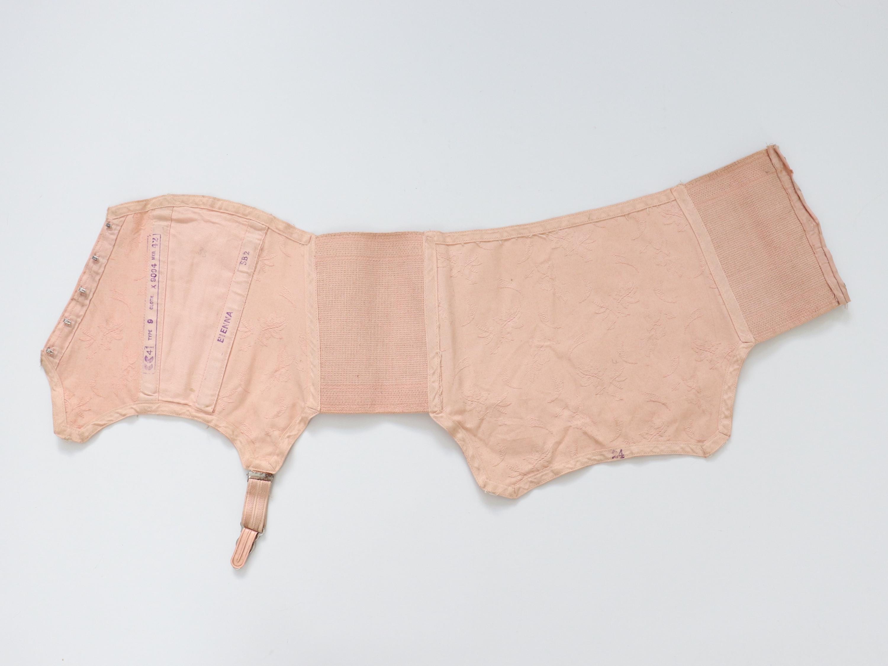 Vintage C1940s CC41 'Eienna' suspender corset girdle, utility suspender belt