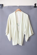 Vintage hand stitched Japanese Kimono Jacket light sage green - 38" chest circumference