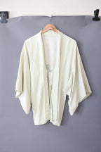 Vintage hand stitched Japanese Kimono Jacket light sage green - 38" chest circumference
