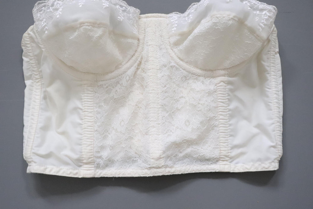 C1950s vintage Spirella longline cupped bustier bra - Underbust 27/28"