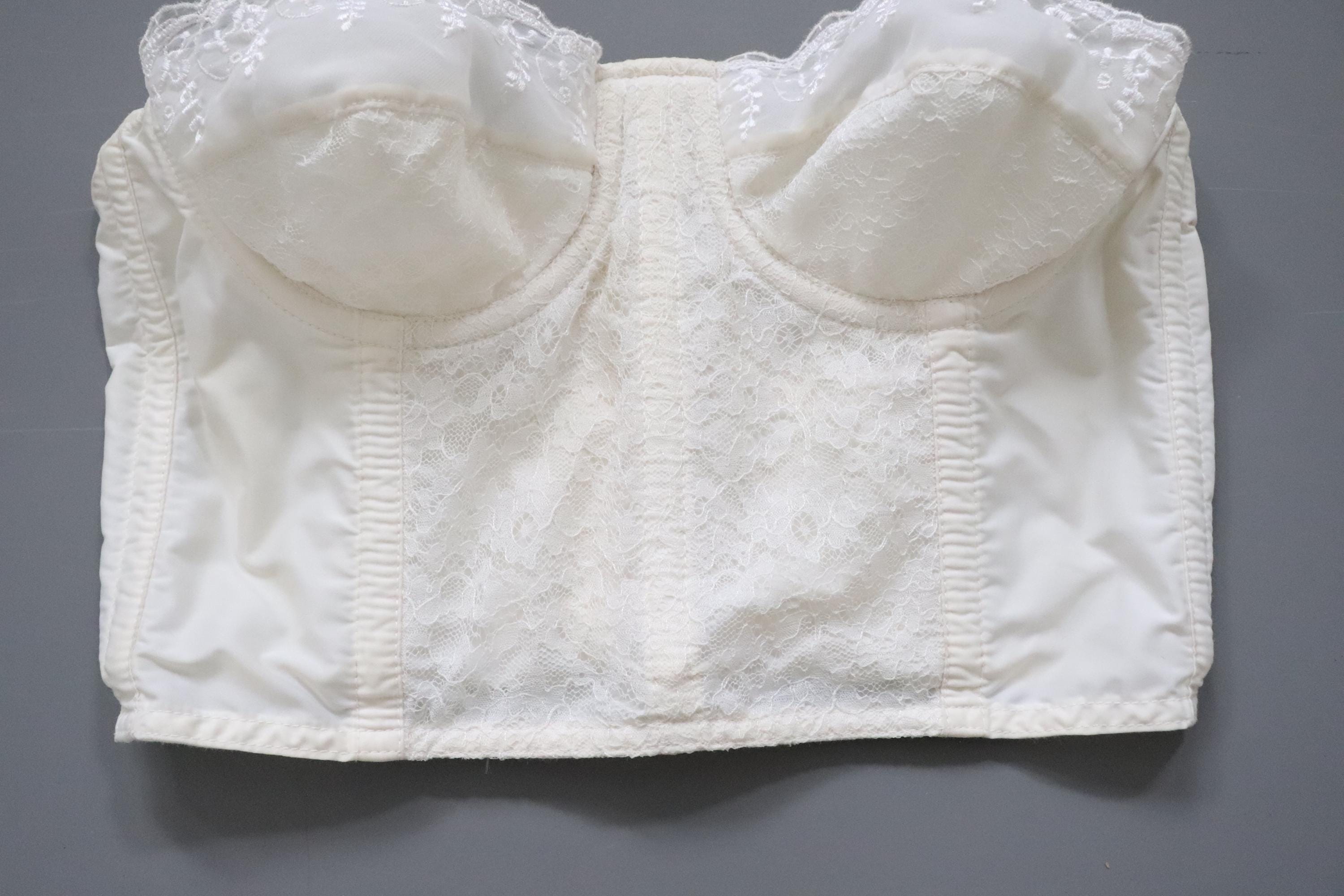 C1950s vintage Spirella longline cupped bustier bra - Underbust 27/28"