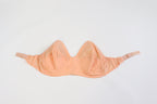 C1950s vintage boned cathedral bra, peach strapless bullet bra