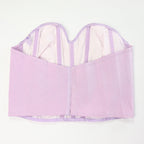 C1950s vintage Moonlight by Kestos longline bustier bra, repurposed hand dyed lilac lingerie. Label 40C