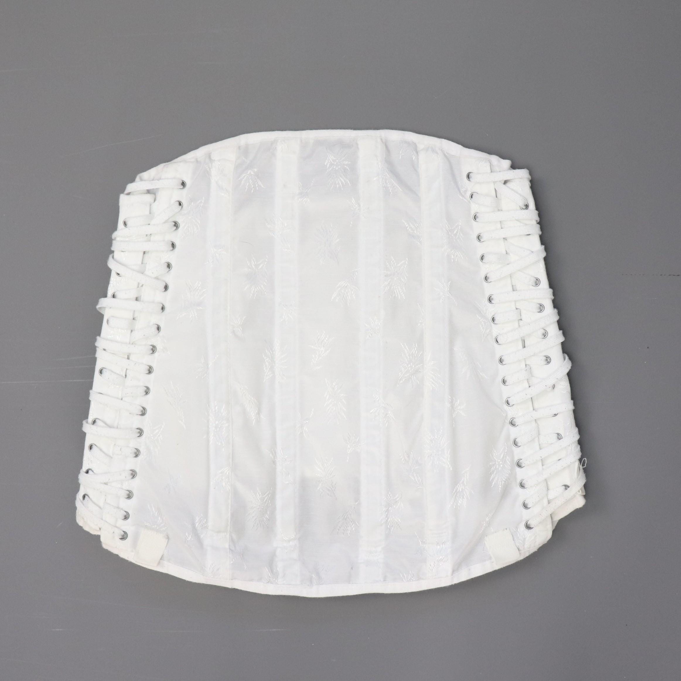 C1950s c1960s vintage white fan laced corset