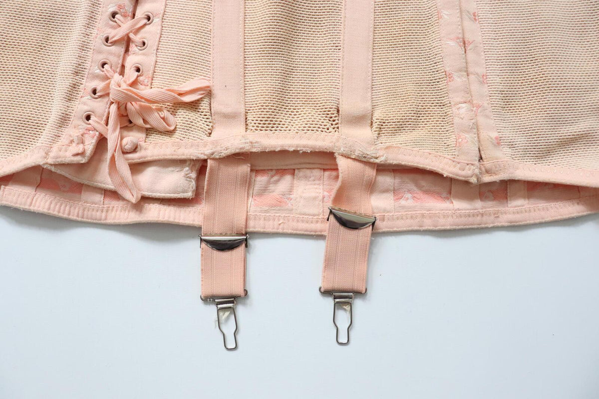 C1940s C1950s vintage corset girdle support belt - 34-36" waist