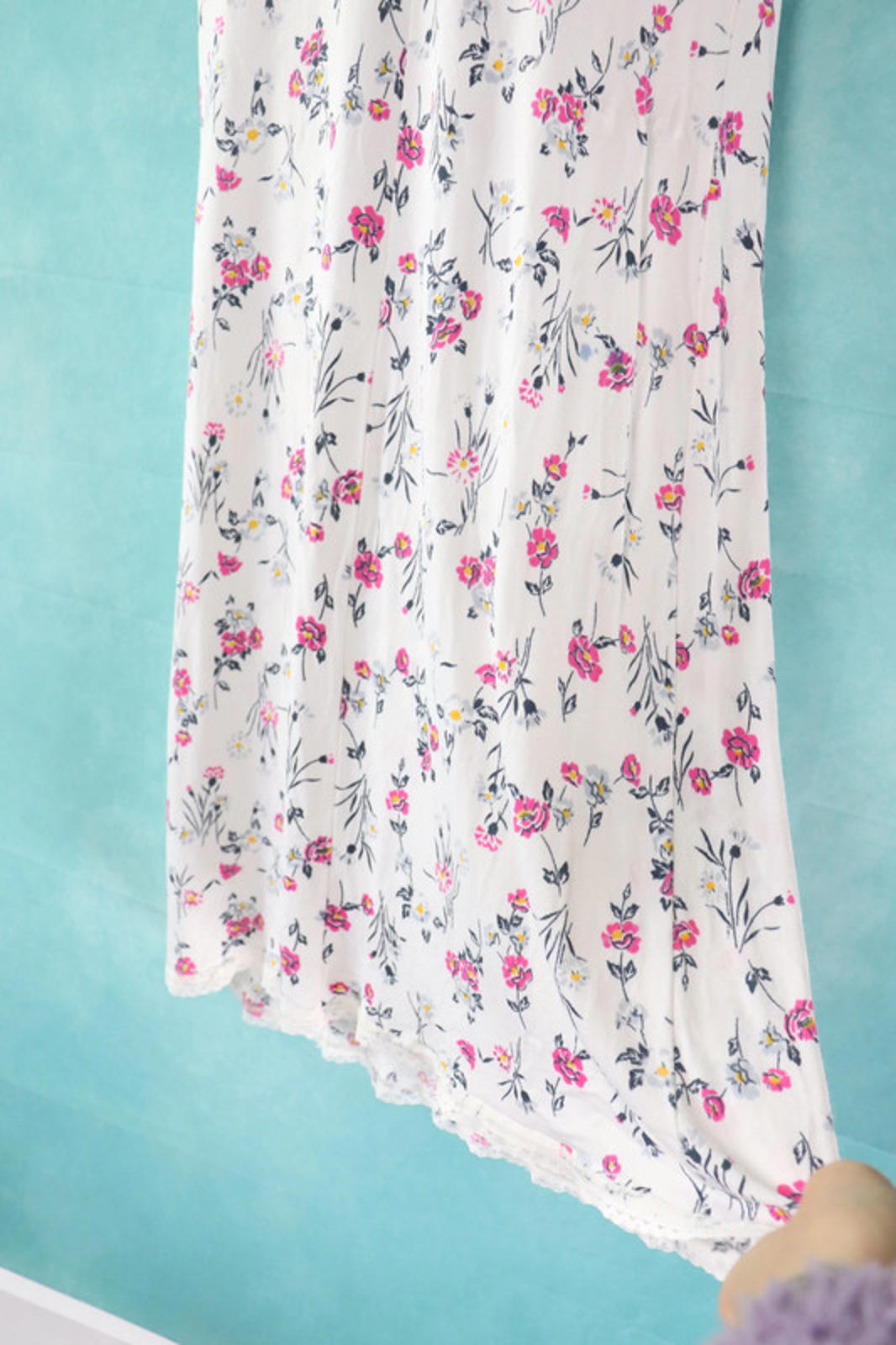 vintage white floral print slip dress -