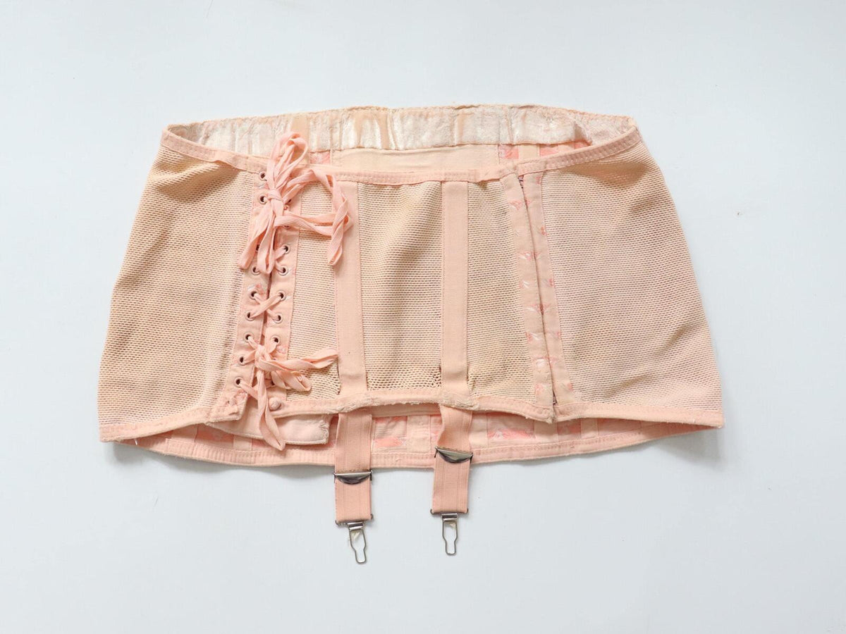 C1940s C1950s vintage corset girdle support belt - 34-36" waist