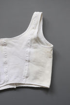 C1970s vintage womens cotton Liberty bodice - Approx size 12-14 // chest 34"