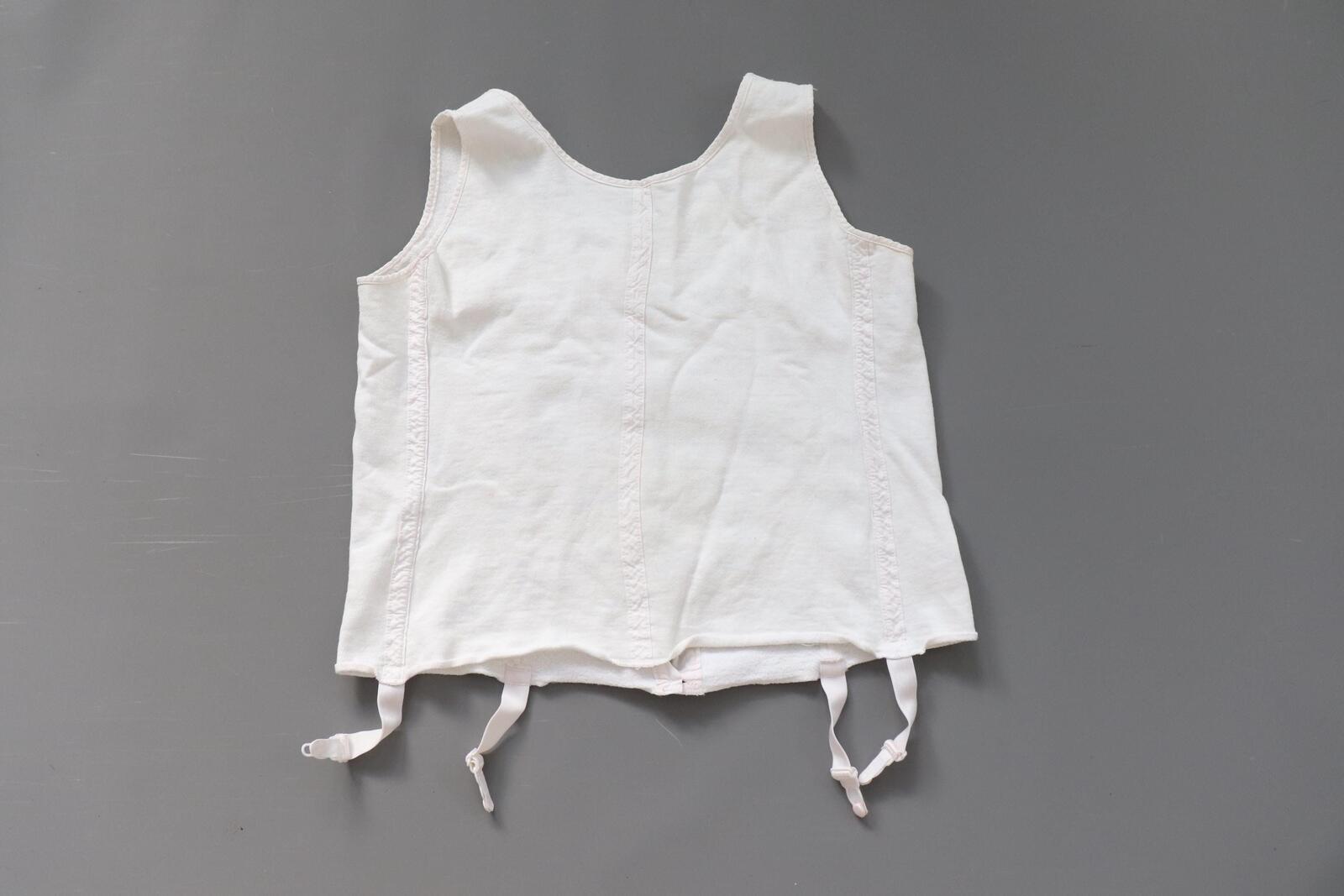 C1960s vintage Liberty bodice,  button front cotton vest- Approx chest size 40