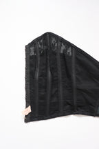 C1950s vintage Twilfit bra, black satin and lace cathedral bra, pinup lingerie -