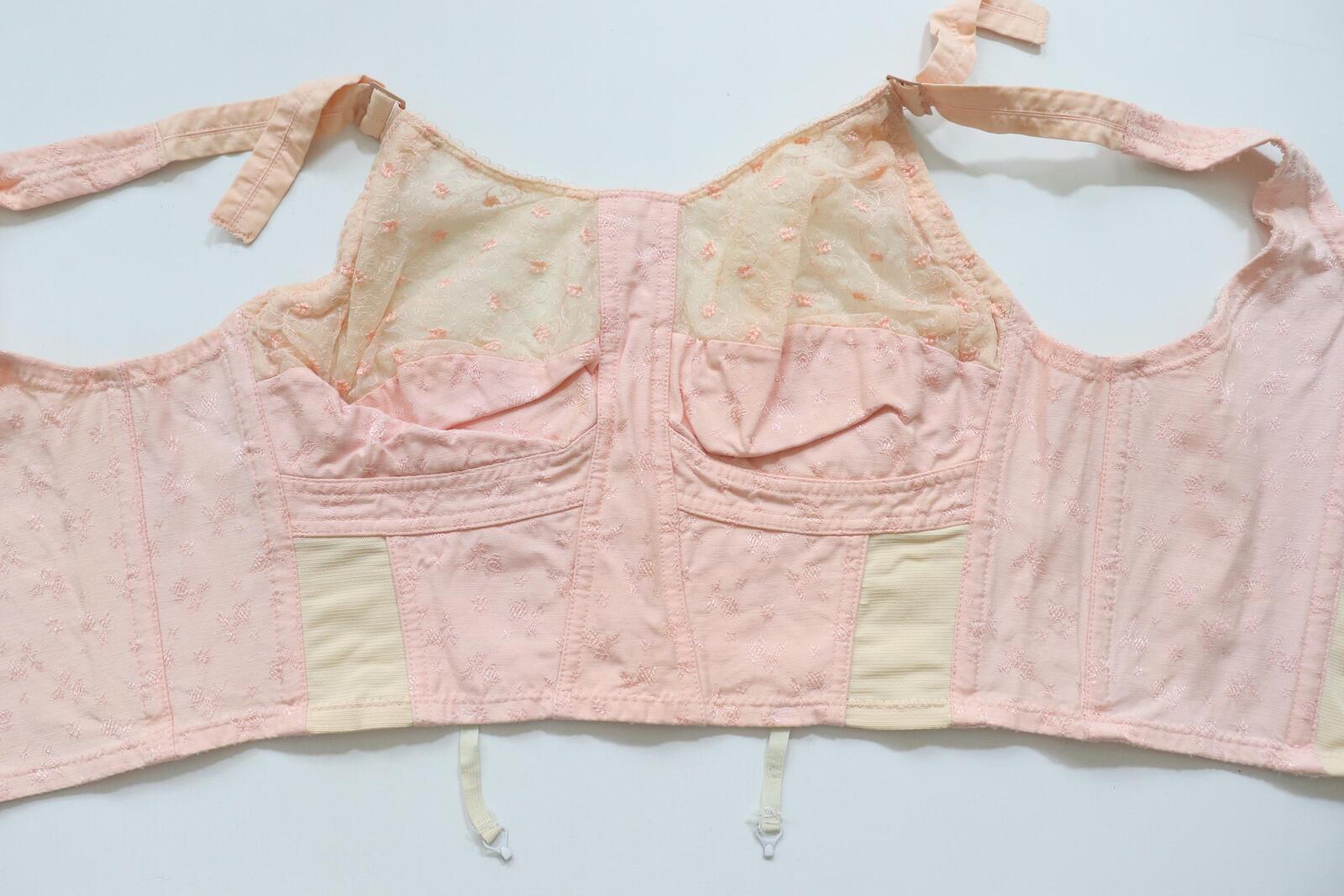 C1950s vintage Spirella longline bra - fits underbust 34-36 inches