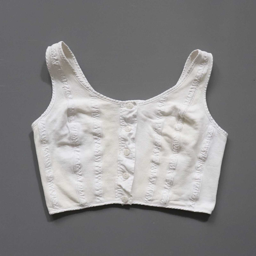 C1970s vintage womens cotton Liberty bodice - Approx size 12-14 // chest 34"