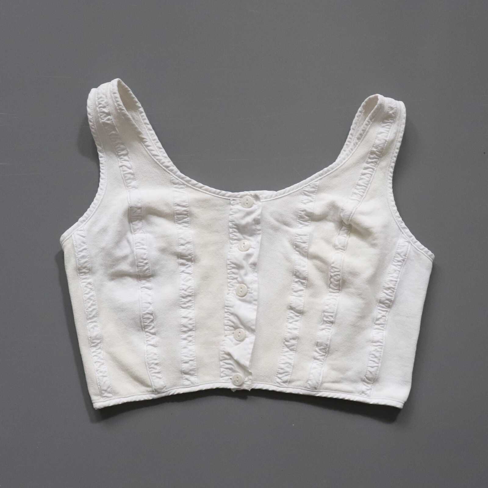 C1970s vintage womens cotton Liberty bodice - Approx size 12-14 // chest 34"