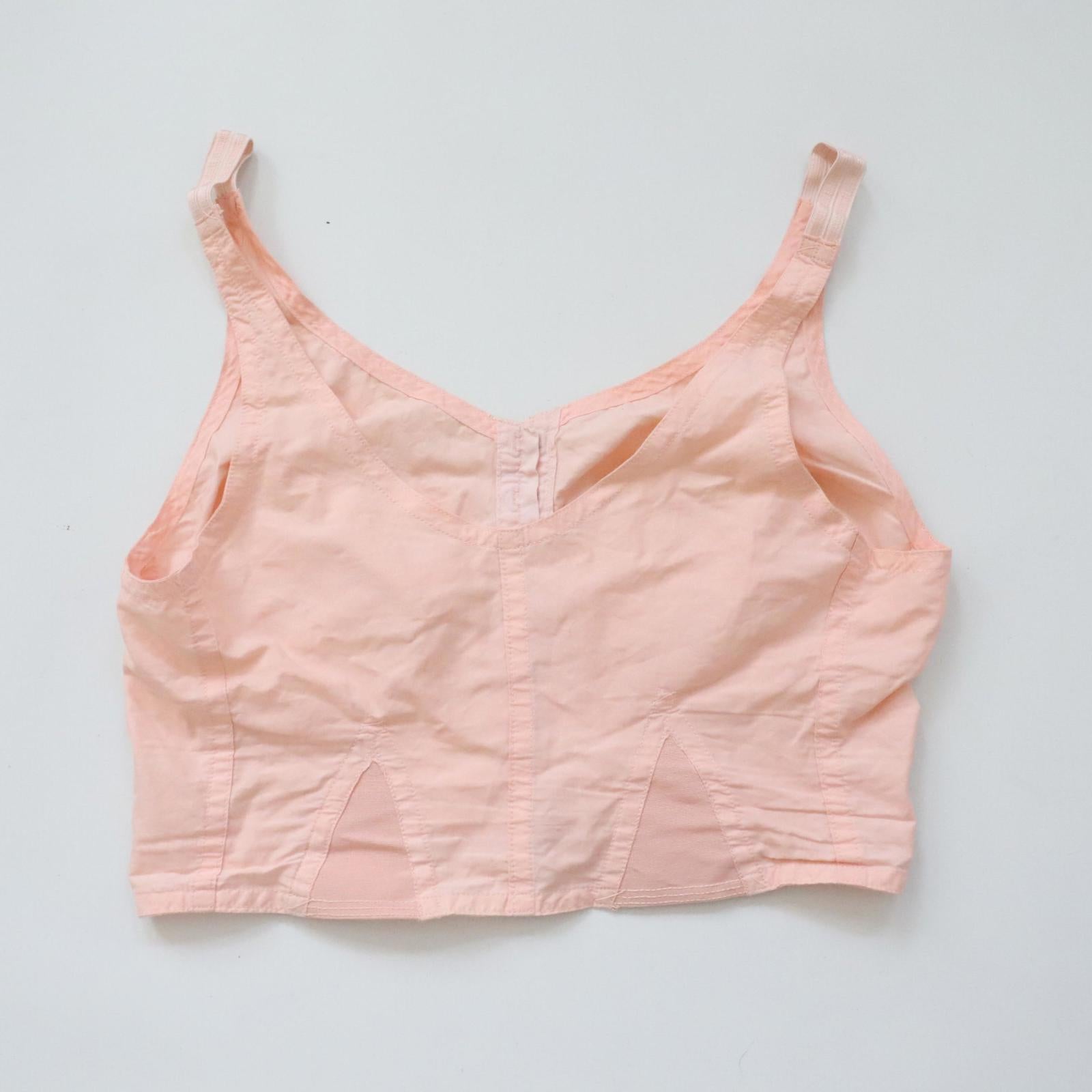 C1940s C1950s vintage Twilfit pink  longline bra - fits ribcage 28"