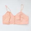 C1940s vintage pink button front longline bra