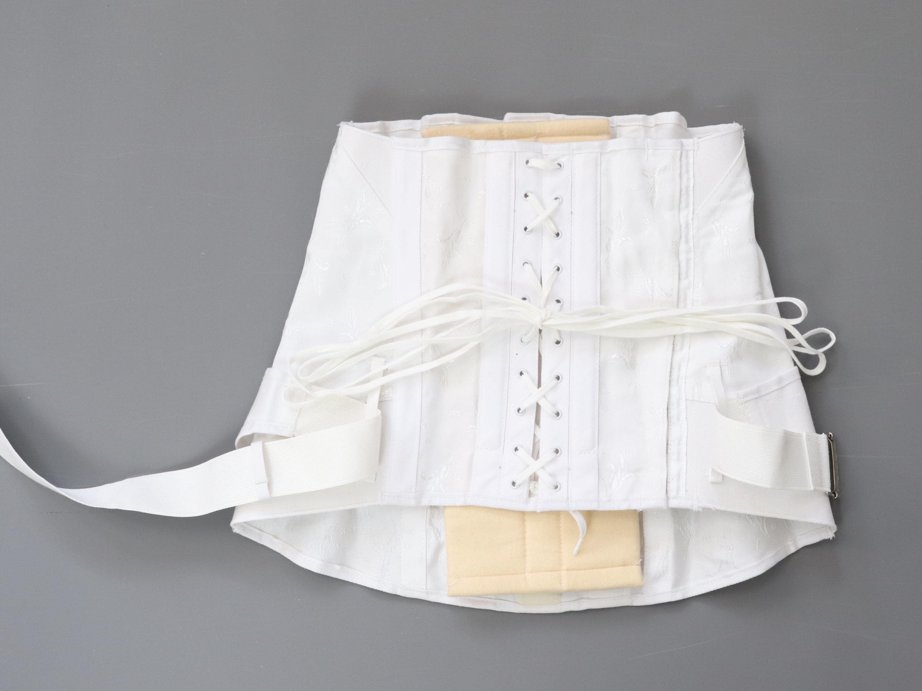 Vintage Gillbert & Mellish white corset girdle, medical corset, back brace - 26 inch waist