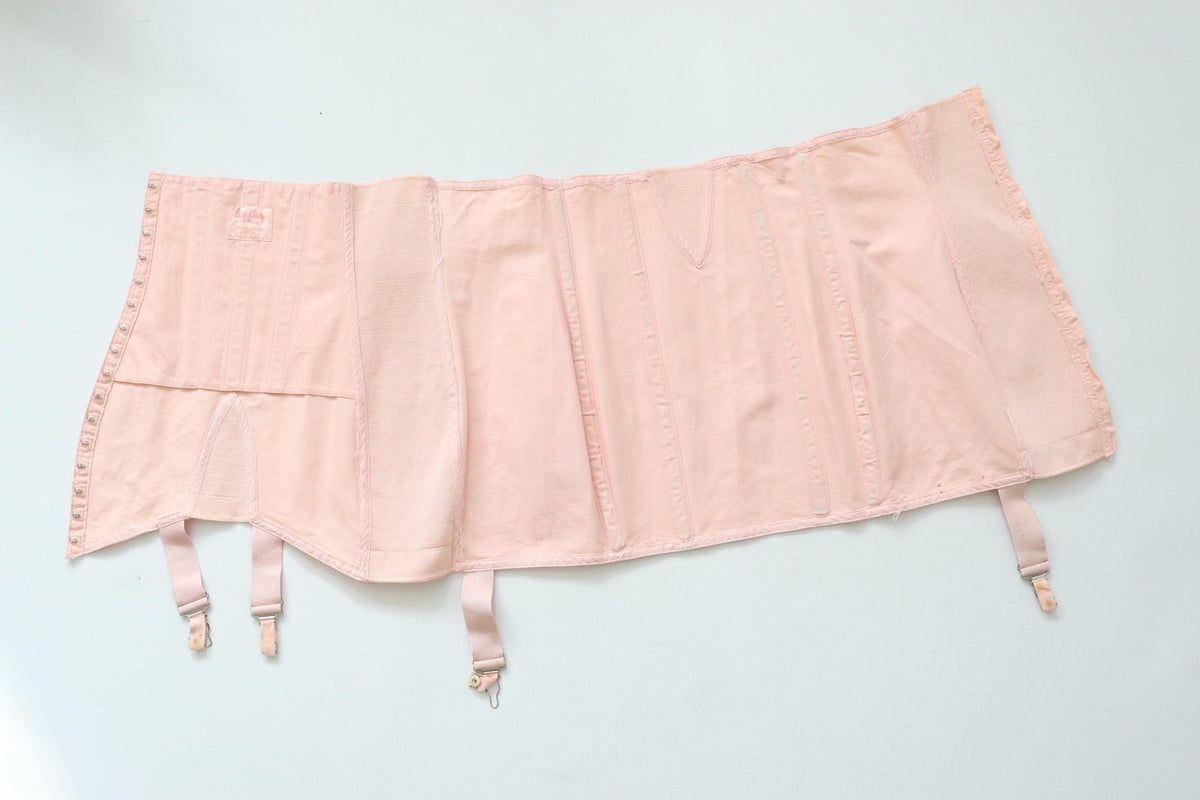 C1940s Unity Corsetry vintage pink  corset girdle- 36 inch waist