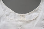 C1970s vintage womens Liberty bodice, 100% white cotton vest, button front vest - Approx size 12 // chest 32"