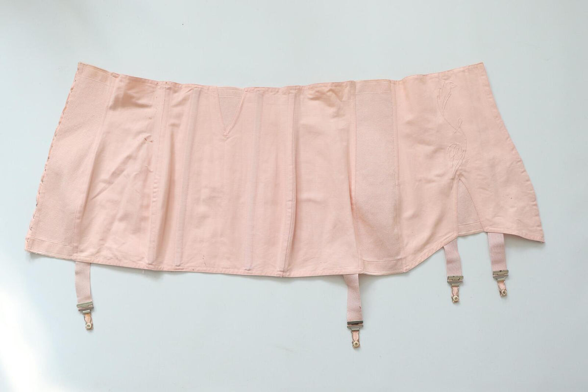C1940s Unity Corsetry vintage pink  corset girdle- 36 inch waist
