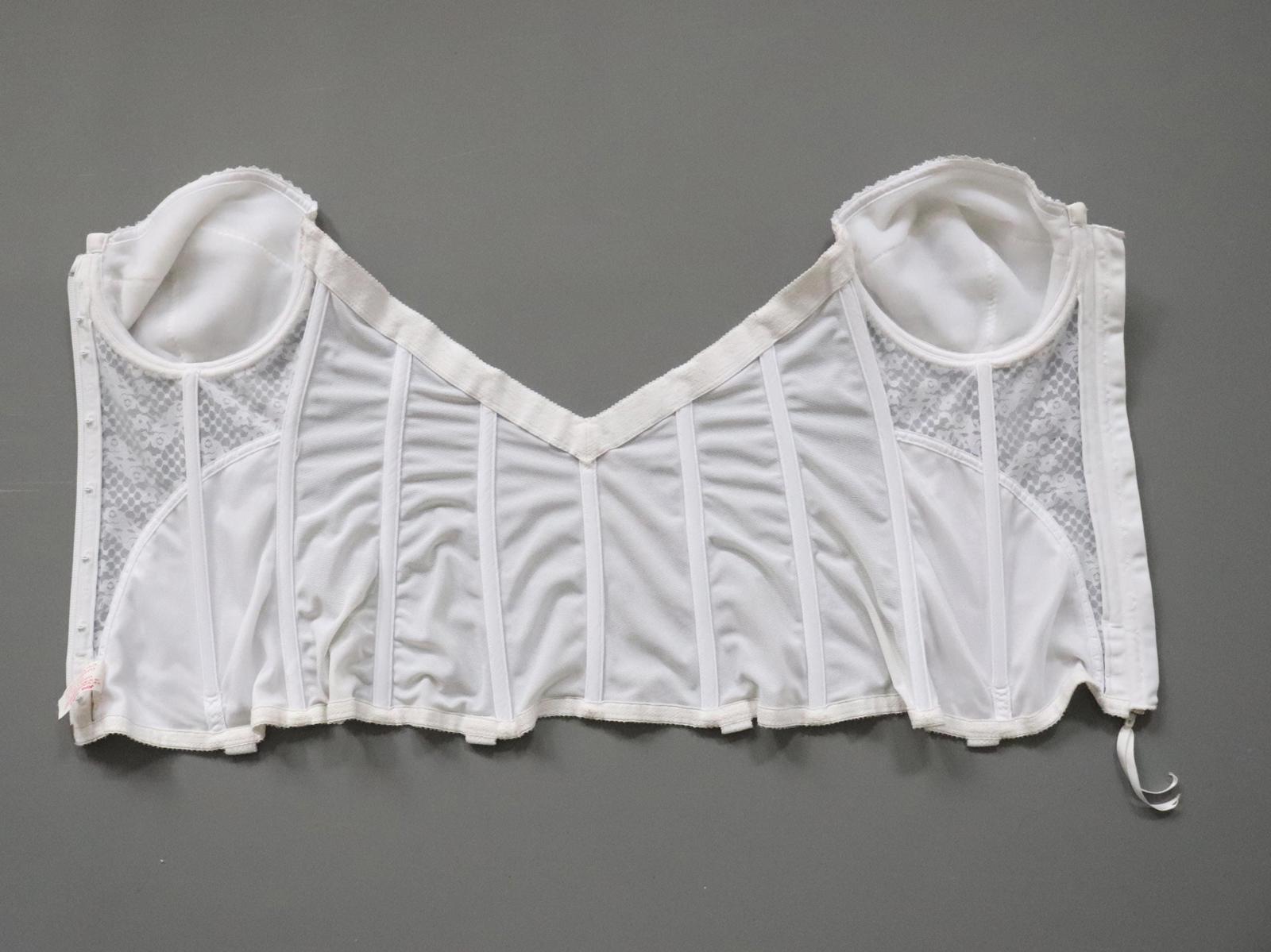 C1960s vintage Lady Marlene white cupped zip bustier corset,  style 986 size 40D