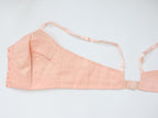 C1940s vintage pink button front longline bra