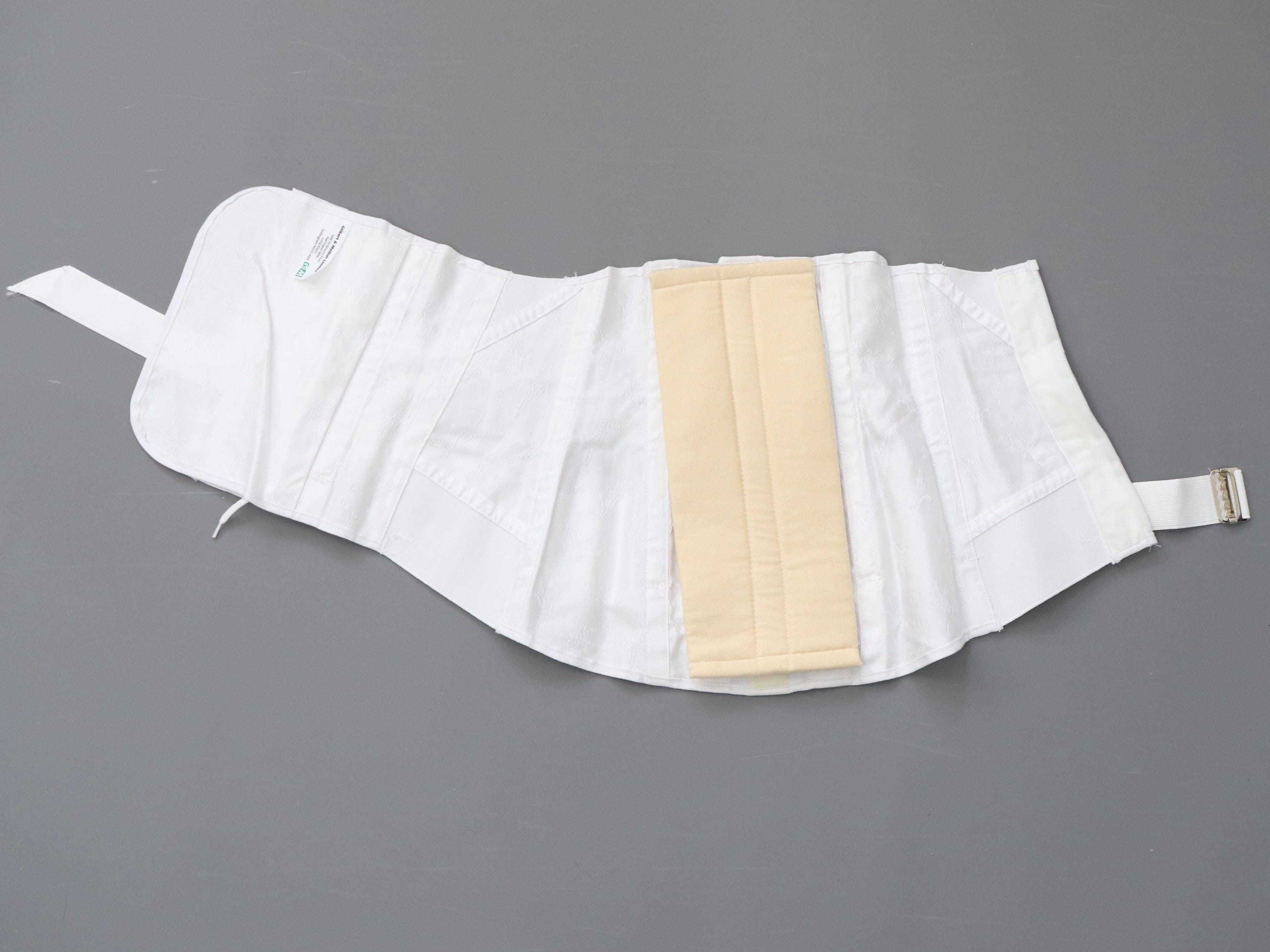 Vintage Gillbert & Mellish white corset girdle, medical corset, back brace - 26 inch waist