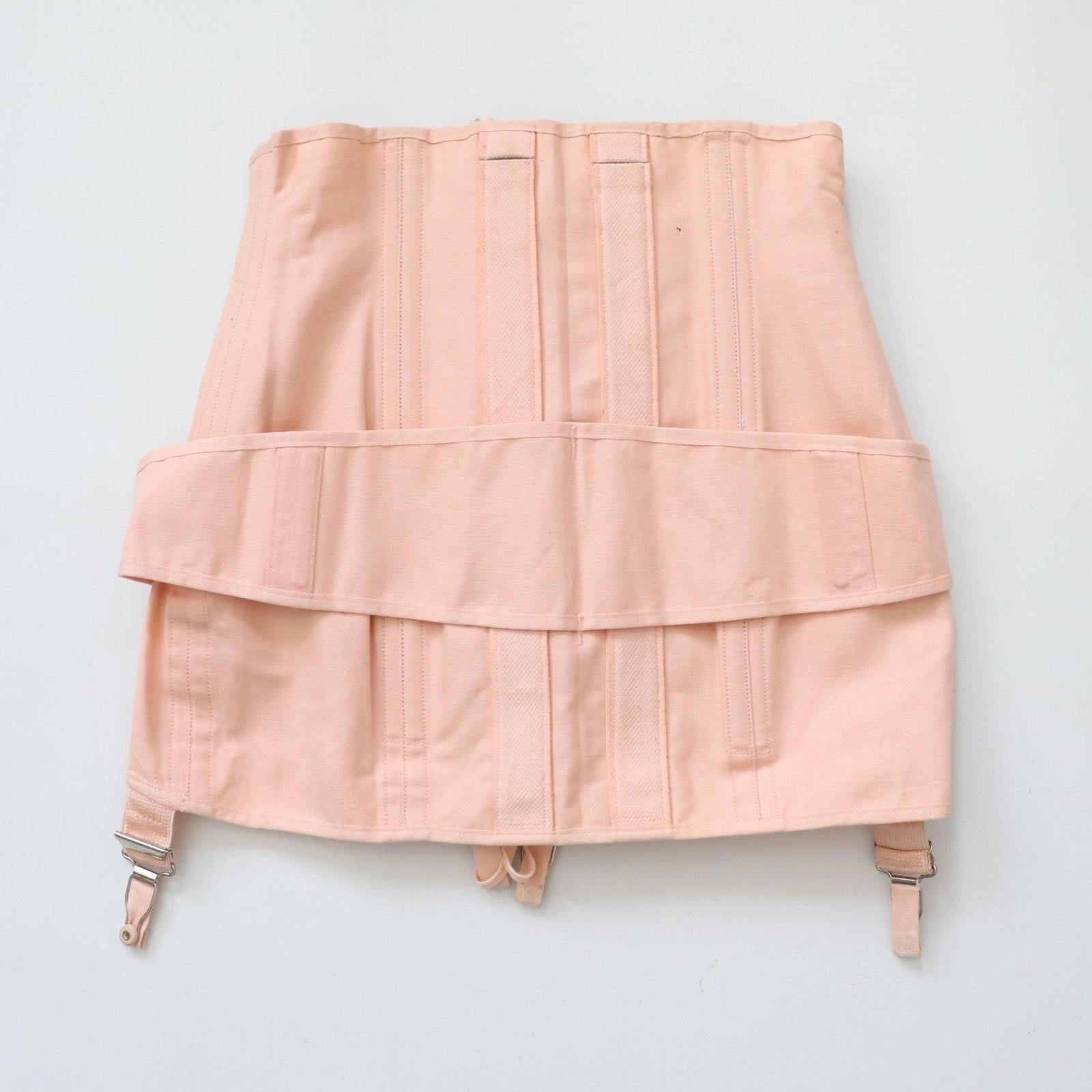 C1960s vintage pink Strodex corset girdle -  SIZE - 26 inches waist