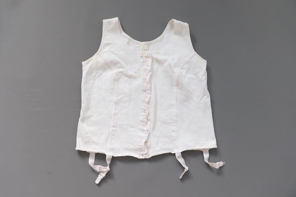 C1960s vintage Liberty bodice,  button front cotton vest- Approx chest size 40