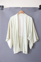 Vintage hand stitched Japanese Kimono Jacket light sage green - 38" chest circumference
