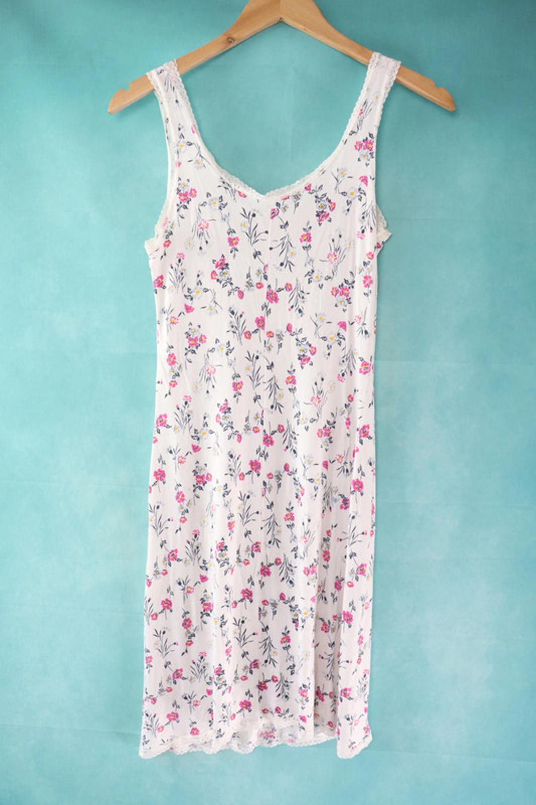 vintage white floral print slip dress -