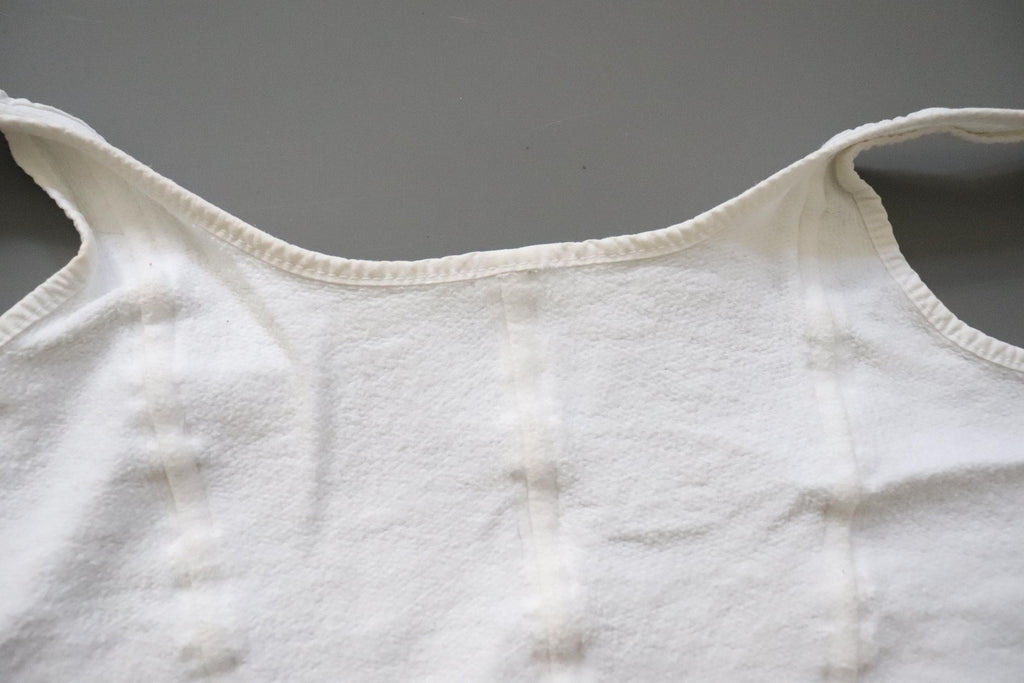C1970s vintage womens Liberty bodice, 100% white cotton vest, button front vest - Approx size 12 // chest 32"