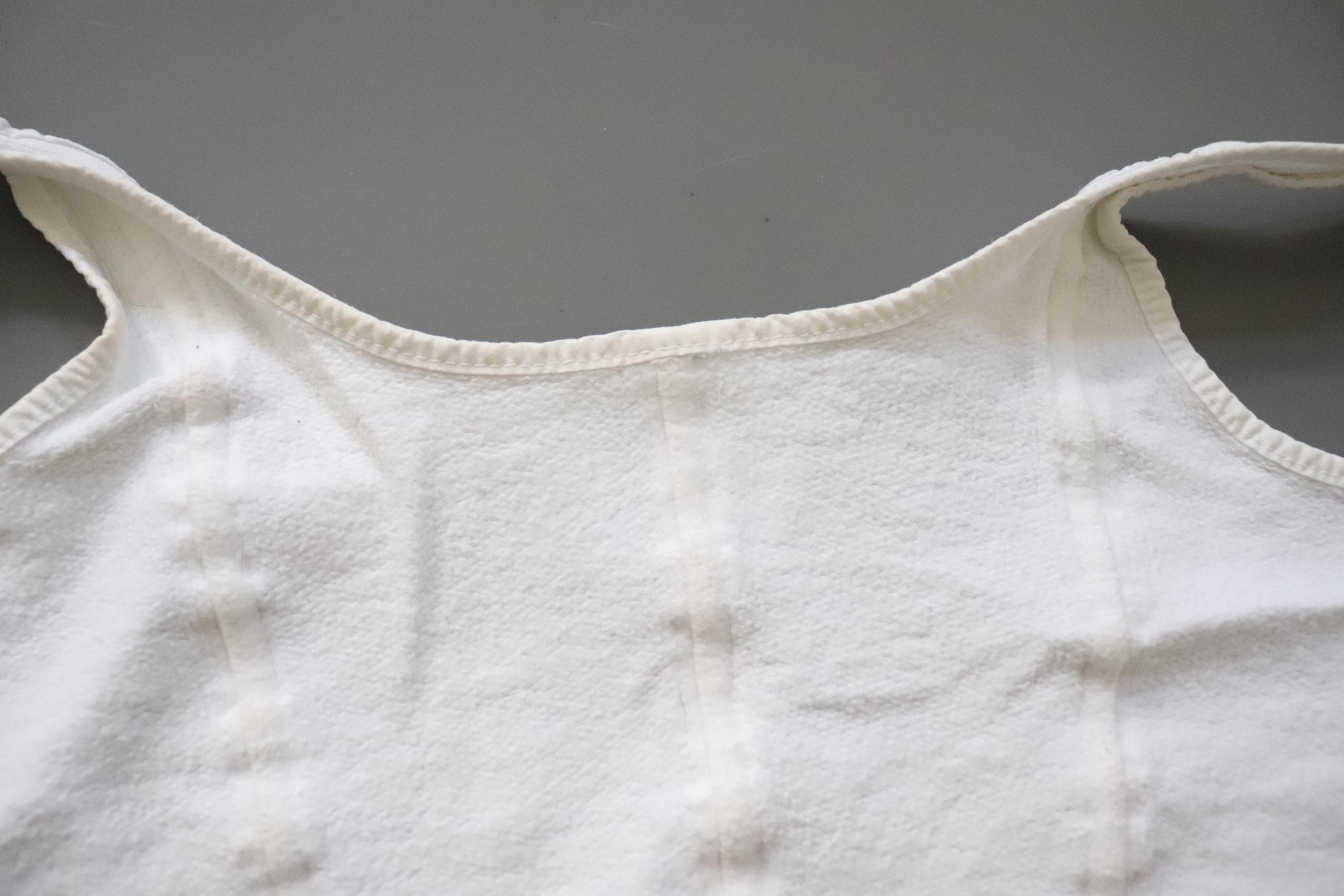 C1970s vintage womens Liberty bodice, 100% white cotton vest, button front vest - Approx size 12 // chest 32"